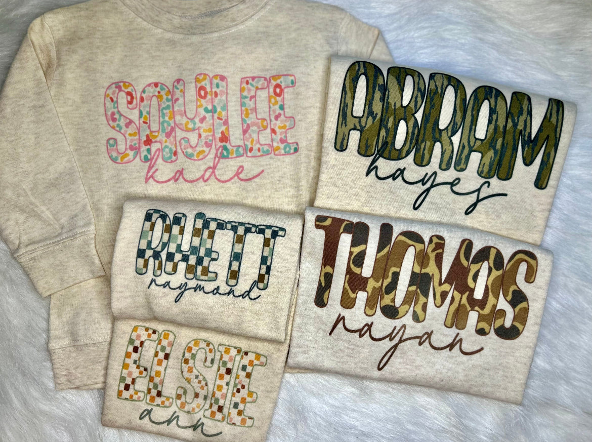 Name Block Bubbles/Tees/Pullovers